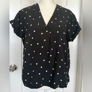 GAP Black & White Polka Dot Blouse – Size Small